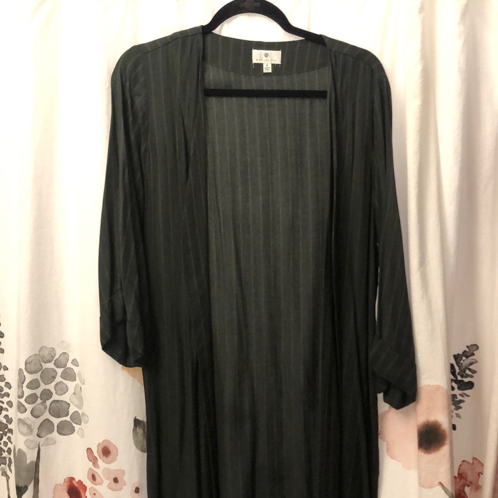 Long green cardigan